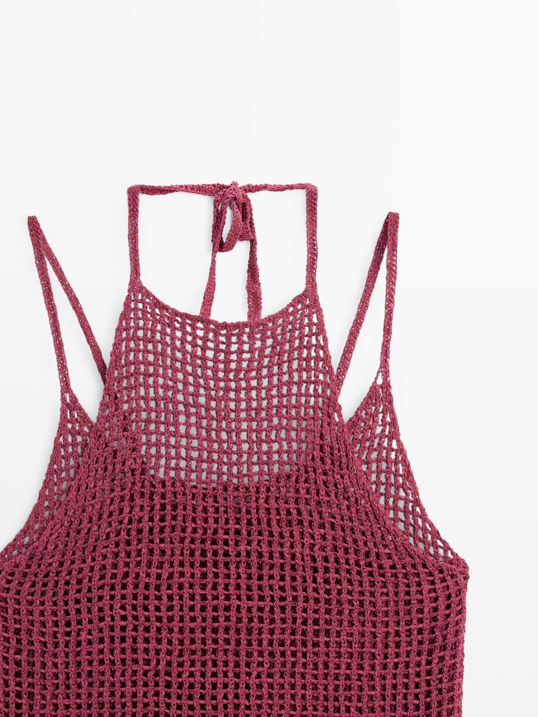 Top double en maille crochet